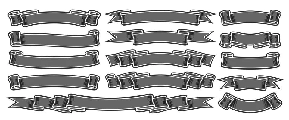Vector Ribbon Banners Set Illustrazione stock