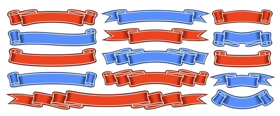 Vector Ribbon Banners Set 스톡 일러스트