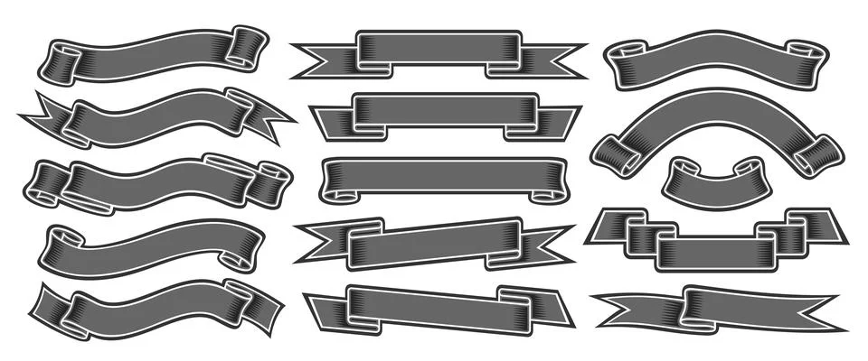 Vector Ribbon Banners Set Stock Illustration