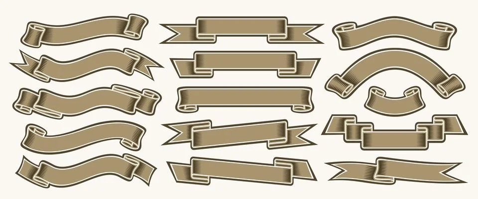Vector Ribbon Banners Set Stock Illustration