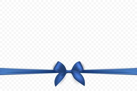 Vector Ribbon with Bow for Gift Decoration and Packaging Design. Blue Ribbon for Stock Illustration