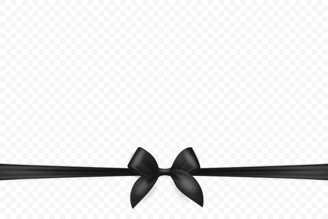 Vector Ribbon with Bow for Gift Decoration and Packaging Design. Black Ribbon Illustrazione stock