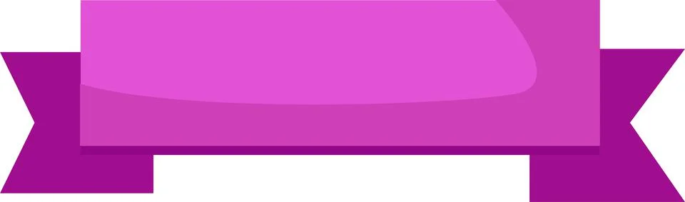 Vector ribbon, with right angles, bright purple color. Stock Illustration