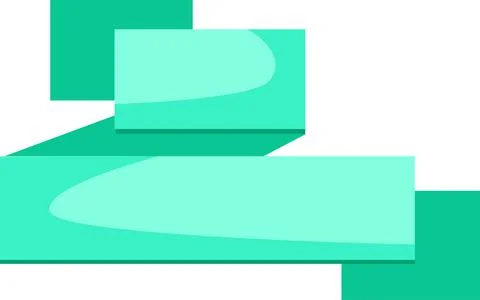 Vector ribbon, with right angles, green color. Stock Illustration