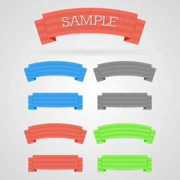 Vector ribbon set Stock Illustration