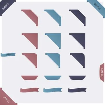 Vector ribbon set Stock Illustration