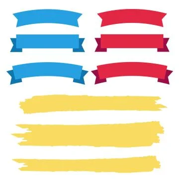 Vector Ribbon Set on white background. Banner ribbon vector set Stock Illustration