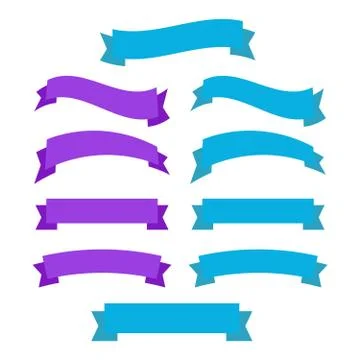 Vector Ribbon Set on white background. Banner ribbon vector set Stock Illustration