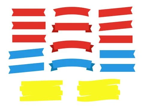 Vector Ribbon Set on white background. Banner ribbon vector set Stock Illustration