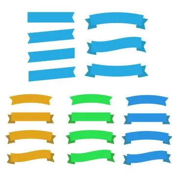 Vector Ribbon Set on white background. Banner ribbon vector set Stock Illustration