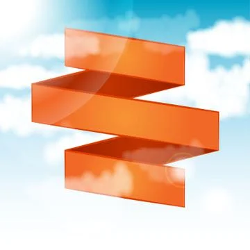 Vector ribbon in the sky Stock Illustration