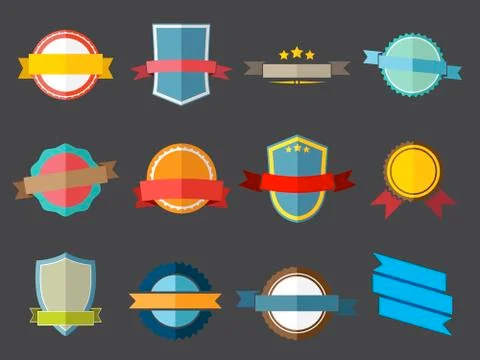 Vector ribbons and labels Stock Illustration