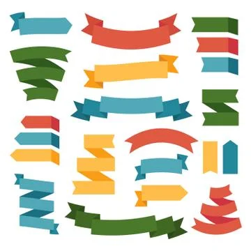 Vector Ribbons and Labels Set Stock Illustration