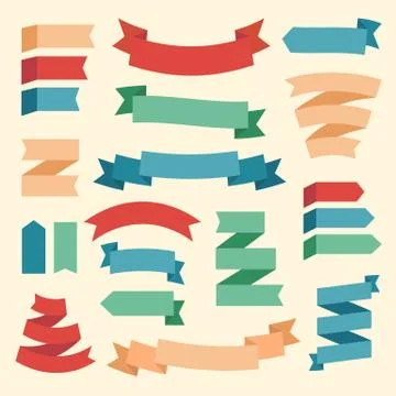 Vector Ribbons and Labels Set Stock Illustration