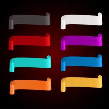 Vector ribbons banners. Illustration set of multicolor tape Stock Illustration