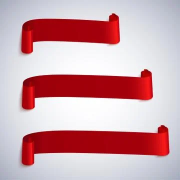 Vector ribbons banners. Illustration set of red tape 스톡 일러스트
