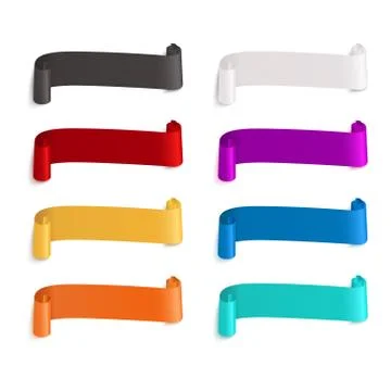 Vector ribbons banners. Illustration set of multicolor tape Stock Illustration