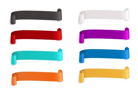Vector ribbons banners. Illustration set of multicolor tape Stock Illustration
