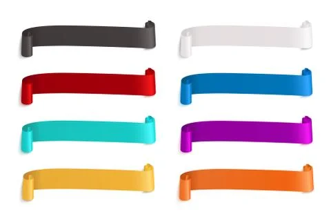 Vector ribbons banners. Illustration set of multicolor tape Stock Illustration