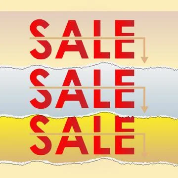 Vector ribbons sale layout background Stock Illustration