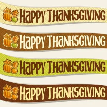 Vector ribbons for Thanksgiving Stock Illustration