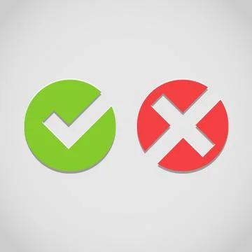 Vector right and wrong check mark. Stock Illustration