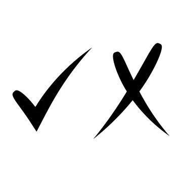 Vector right and wrong check mark. Set check mark and cross - stock vector 스톡 일러스트