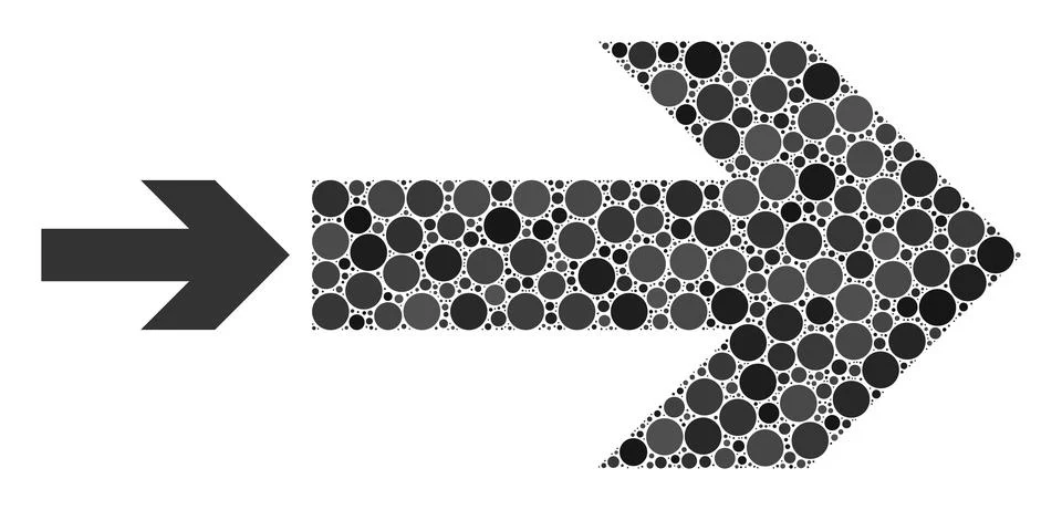 Vector Right Arrow Collage of Dots 스톡 일러스트