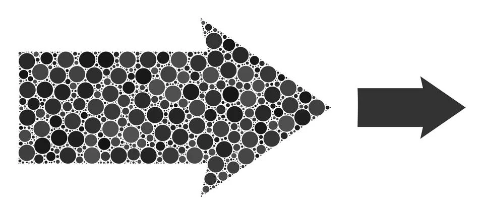 Vector Right Direction Composition of Small Circles 스톡 일러스트