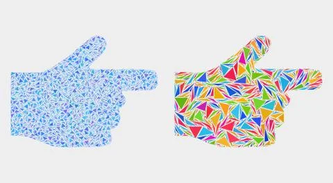 Vector Right Pointer Finger Mosaic Icon of Triangles Stock Illustration