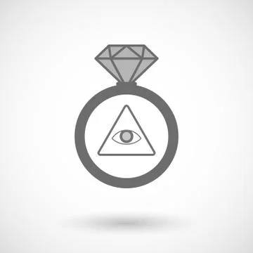 Vector ring icon with an all seeing eye Stock Illustration