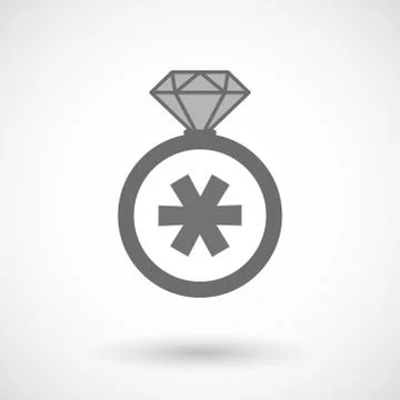 Vector ring icon with an asterisk Illustrazione stock