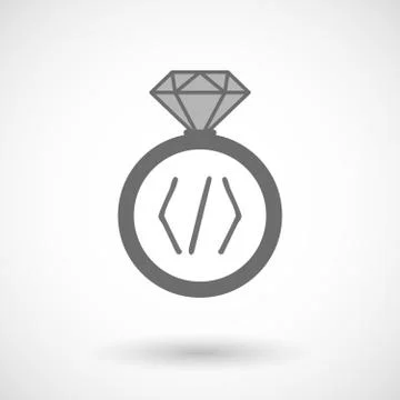 Vector ring icon with a code sign 스톡 일러스트