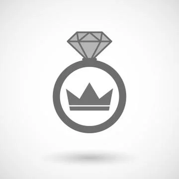 Vector ring icon with a crown Stock Illustration