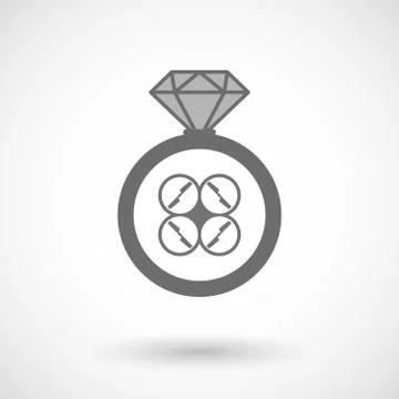 Vector ring icon with a drone Stock Illustration
