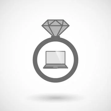 Vector ring icon with a laptop Stock Illustration