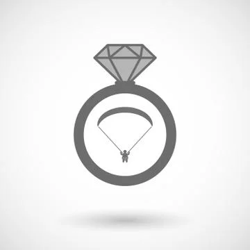 Vector ring icon with a paraglider Illustrazione stock