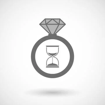 Vector ring icon with a sand clock Stock Illustration