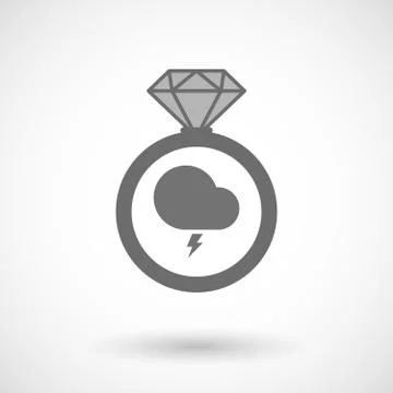 Vector ring icon with a stormy cloud イラスト素材