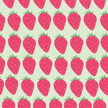Vector ripe strawberry seamless pattern Stock Illustration