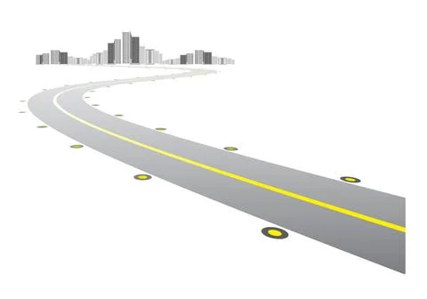 Vector - road leads to city Vector - road leads to city on white backgroun... Stock Photos