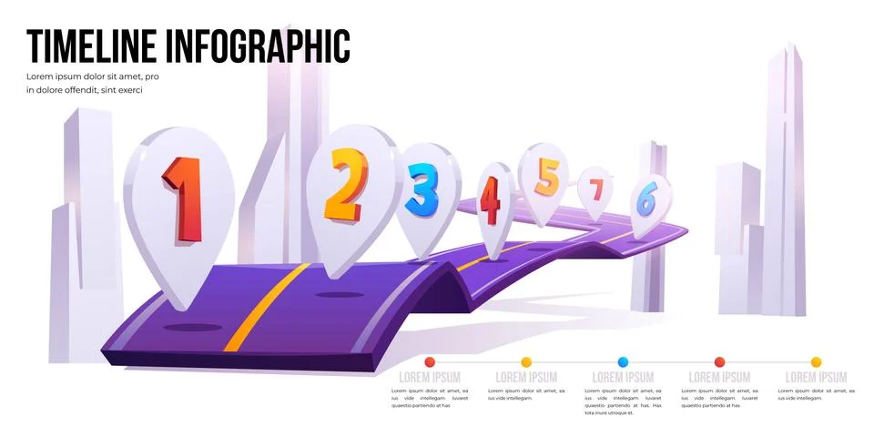 Vector road map infographic timeline Illustrazione stock
