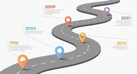 Vector road with pointers. Timeline concept. - Illustration Stock Illustration