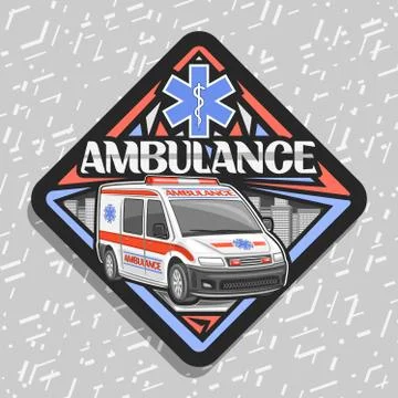 Vector road sign for Ambulance Illustrazione stock