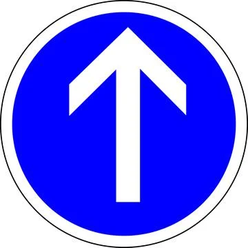 Vector road sign showing direction straight on only. イラスト素材