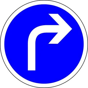 Vector road sign showing direction right only. イラスト素材