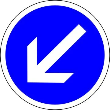 Vector road sign showing to the left direction only イラスト素材