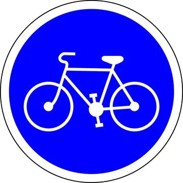 Vector road sign showing traffic allowed for bicycles only. Illustrazione stock