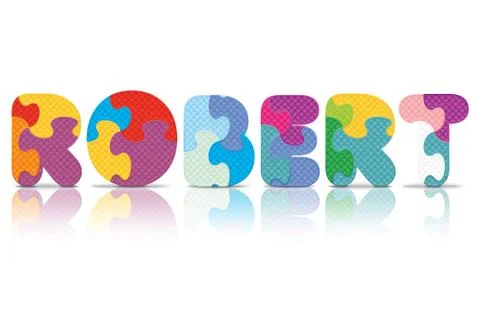 Vector robert written with alphabet puzzle Stock Illustration
