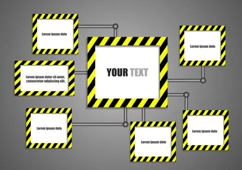 Vector : Robot arms and empty boards for text Illustrazione stock